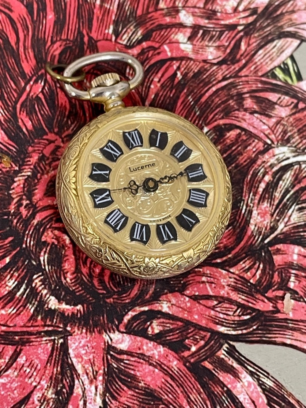 Vintage Lucerne Manual Wind Pendant Pocket Watch